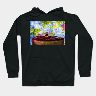 Pink water drop collision Hoodie